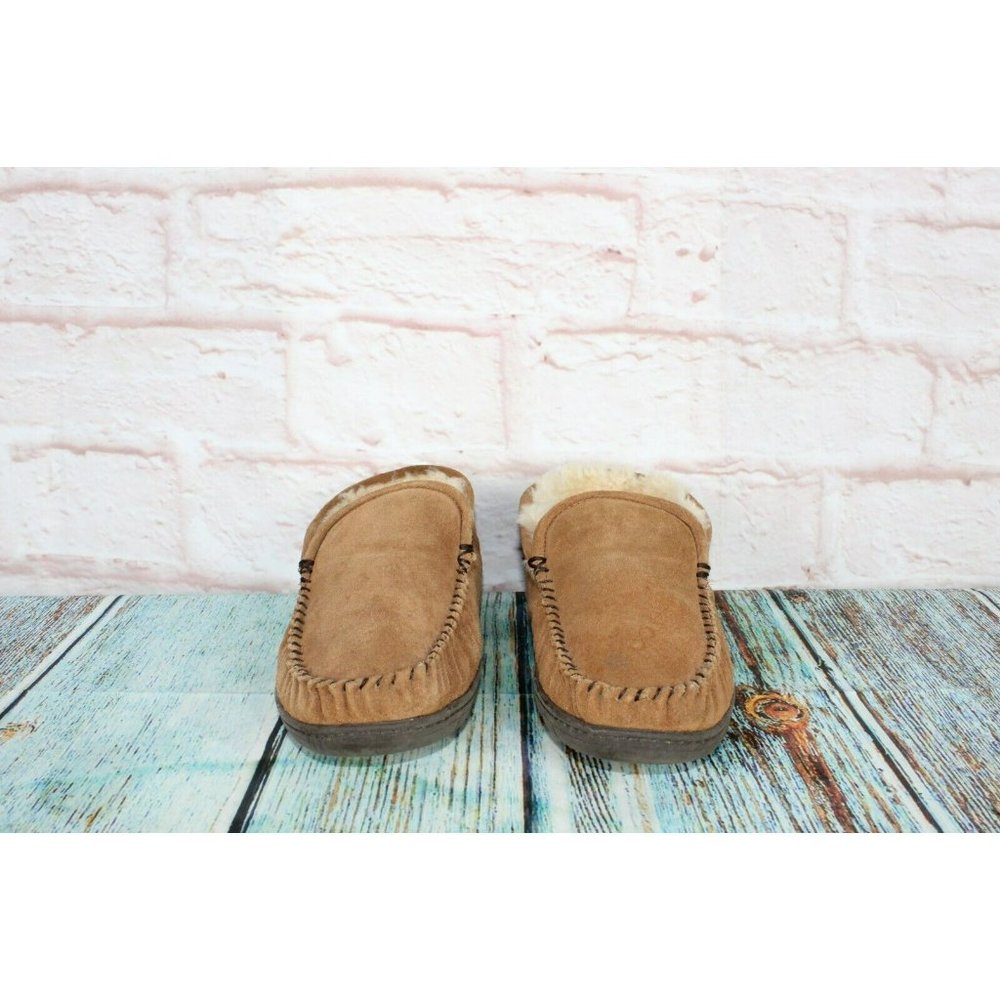 Staheekum Trapper Brown Suede Shearling Lined Moccasins Boots Slippers Sz 9 - Picture 4 of 9